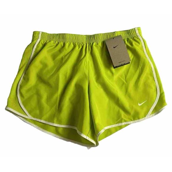 New Nike Big Girls' Dri-Fit Tempo Running Shorts Lined Lime Green Size XL - Picture 1 of 6